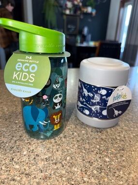 Crocodile Creek Eco Kids Green Animal Water Bottle and thermos